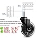 8T8 Office Chair Caster Wheels with 5/16''-18x1 Threaded Stem Caster, Heavy Duty 3