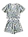 SweatyRocks Women's 2 Piece Boho Floral Print Crop Cami Top with Shorts Set Blue M