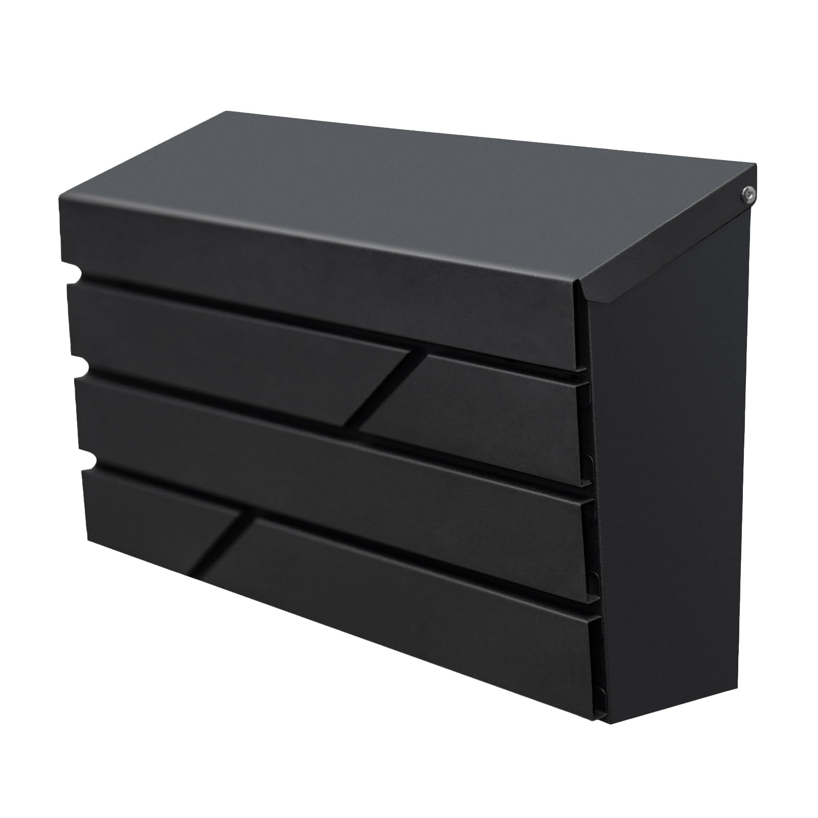 Photo 1 of YOOBOX Wall Mount Mailbox for House Outside, Large Capacity Mailbox Drop Box, Galvanized Steel and Rust-Proof Metal Post Box, 15.74"x9.84"x4.33", Black, MD065