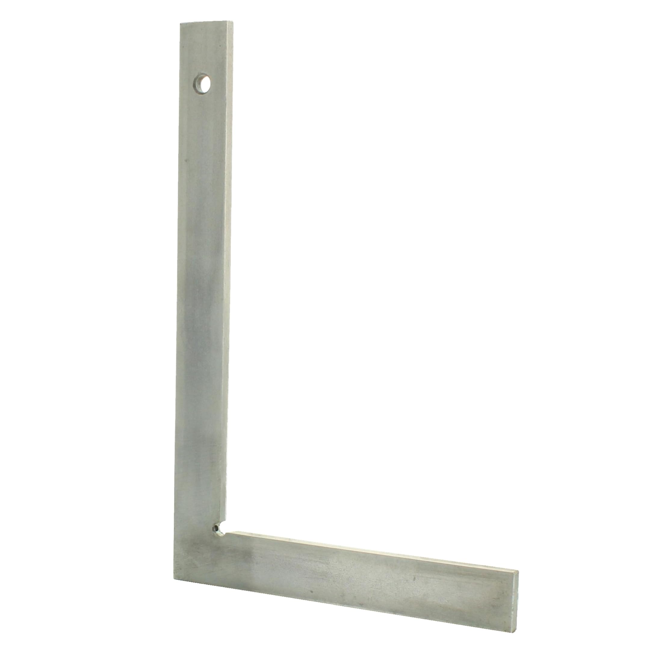 hedue® Flat Steel Square 500 mm – 90° Masonry Square made of Galvanised Steel, Engineer's Square without Stock