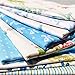 flic-flac 20 x 20 inches (51cmx51cm) Fat Quarter Cotton Quilting Fabric Thick Craft Printed Fabric High Density Bundle Squares Patchwork Lint DIY Sewing (8pcs, Blue)