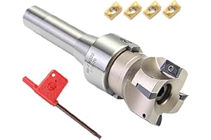 LWWL-Milling cutter R8 FMB22 Face Mill Shell Arbor+ 400R End Milling Cutter with 4PC APMT1604 Insert