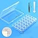 SNIFITAR WXJ13 4 Pack 28 Grids Adjustable Storage Boxes 5D Diamond Painting Accessories Storage Box with 2 Pack Blank Label Sticks and 1 Piece Spoon