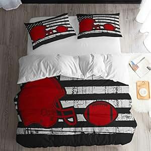 Luxury 4pc Americana Decor Duvet Cover Set Twin Size Baseball