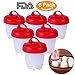Yeahbeer Egg Cooker Hard & Soft Make,Non Stick Silicone,No Shell,Boiled,Poacher, Steamer, AS SEEN ON TV,6 pack