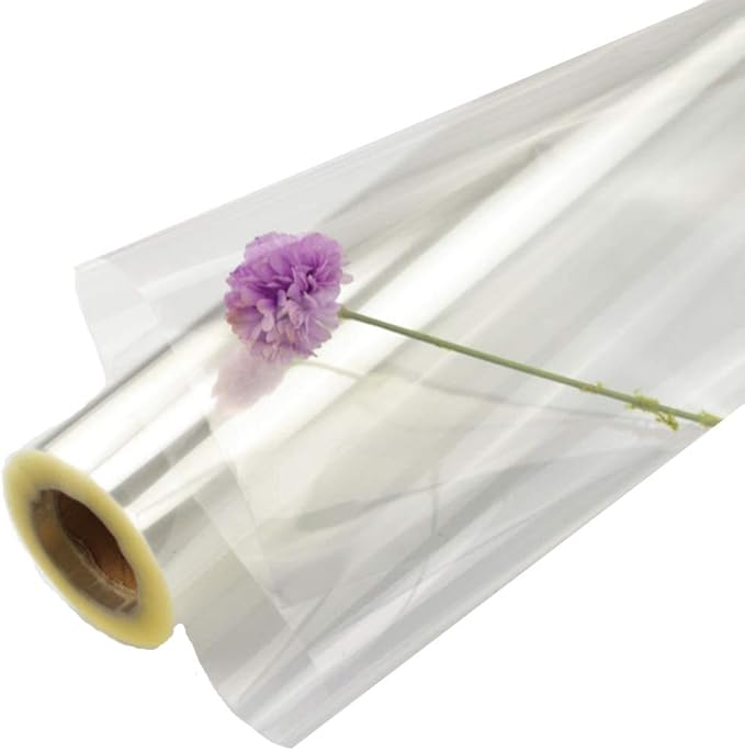43cmx50m/1 Roll Clear Cellophane Wrap Roll Transparent Wrapping