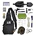 Bug Out Bag Survival Kit - Tactical Sling Bag with Emergency Gear, Hiking Fishing Backpack Tackle Bag Mini Daypack