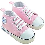 Dealzip Inc Super Cute Unisex Toddler Infant Baby Boy Girls Canvas Sneaker for Prewalker(3-6 months,Pink)