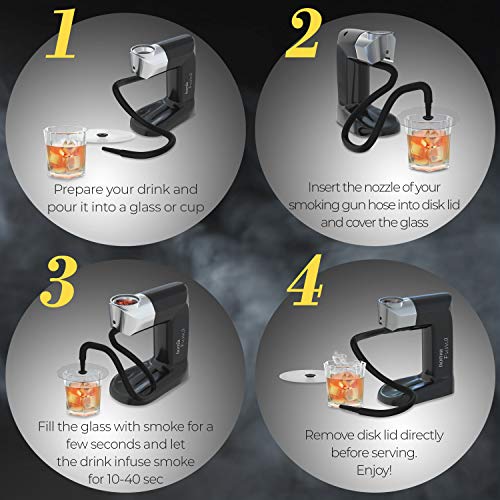 homia Cup Cover Smoking Gun Accessories, Disk lid for Cocktail Smoker - Cold Smoke for Drinks, 4,7 in (12cm) - Thumbnail 4