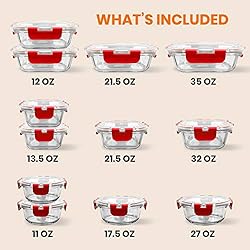 NutriChef Superior Glass Food Storage Containers