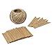 G2PLUS Mini Thank You Tags, 100PCS Small Gift Tags with String, Paper Hang Tag, Kraft Paper Gift Tag with Jute Twine for Arts and Crafts, Wedding, Christmas, Thanksgiving (Brown)