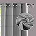 jinchan Linen Textured Curtain 84 Inch Long for Living Room Room Darkening Thermal Insulated Grommet Top Window Drape for Bedroom 52x84 Grey 1 Panel