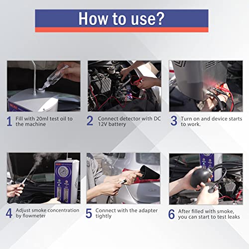 BELEY Smoke Machine Automotive EVAP Leak Detector, 12V Master Smoke