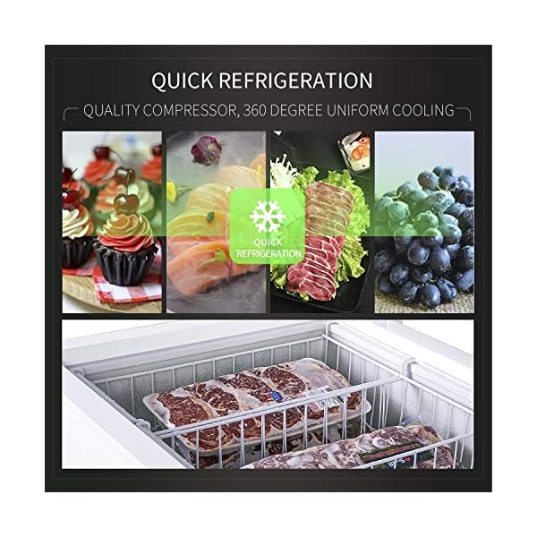 Commercial Chest Freezer Kitma 9.6 Cu. Ft Deep Ice Cream Freezer with