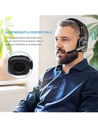 Trucker   Auriculares inalámbricos Bluetooth con micrófono con cancelación de ruido, auriculares inalámbricos con micrófono, auriculares con cabeza para teléfonos móviles iOS y Android, Skype, conductores de camiones, centro de llamadas, Voip