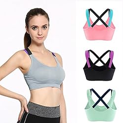 Queenie Qin Women Cross Back Racerback Sports Bras