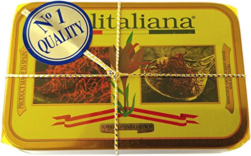 Delitaliana Spanish Saffron Tin 10-Gram, All Red Coupe Quality Threads Category I, Pure Saffron Filaments