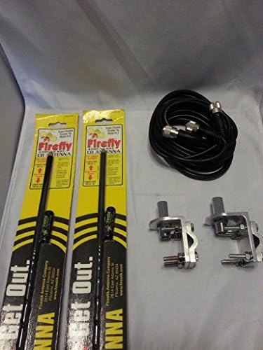 Err 2 Firestik Fl4 B, Fl4b, Black Cb Antennas, 18ft Dual Cophase Coax, Brackets and Studs Combo