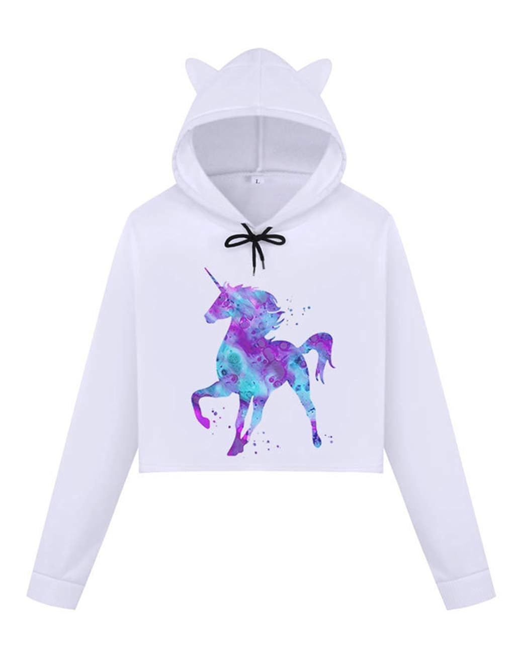 unicorn crop top hoodie