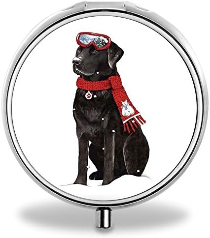 Dog Pill Case, Round Stainless Drug Organizer Container Medicine Cover for Pocket Daily&amp;Weekly