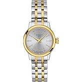 Tissot Womens Classic Dream Lady 316L Stainless Steel Case with Yellow Gold PVD Coating Quartz Watch, Yellow/Grey Dial (T1292102203100)