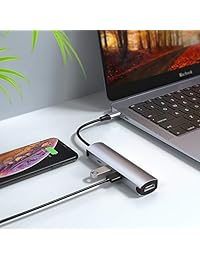 USB C Hub,USB Type-C Adapter with Type-C Charging Port,HDMI Output,2 USB 3.0 Ports.Mreechan 4-in-1 USB C Adapter with 4K USB C to HDMI for MacBook Pro, ChromeBook, XPS, Galaxy and Other USB C Devices.