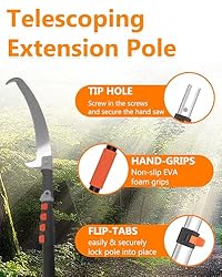 Buyplus Pole Saw for Tree Trimming, 5-20 Foot