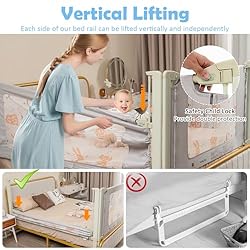 BABY JOY Toddlers Bed Rail, Extra Long Kids Rail