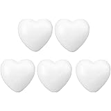 PRETYZOOM 5pcs Craft Foam Hearts Heart Shaped Styrofoam Polystyrene Foam Heart for DIY Craft Modeling Foam Flower Arranging W