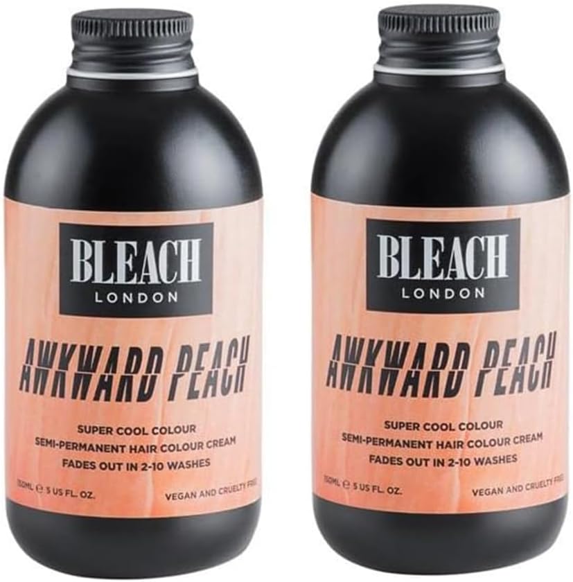 Bleach London Awkward Peach Semi-Permanent Hair Colour Cream 2 Pack 150 ml