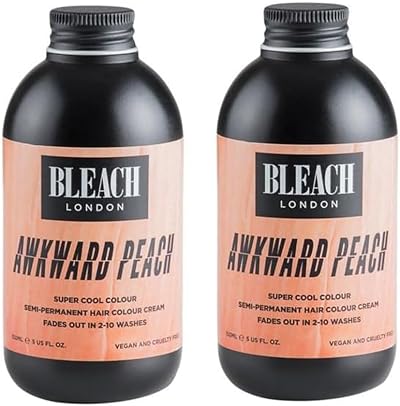Bleach London Awkward Peach Semi-Permanent Hair Colour Cream 2 Pack 150 ml