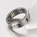 ALEXTINA Men's 8MM Stainless Steel Yin Yang Spinner Ring Ba Gua Feng Shui Eight Trigrams Signet Band