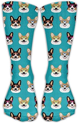 DaCrew Corgi Dog Glasses Unisex Novelty Crew Socks Ankle Dress Socks Fits Shoe Size 6-10