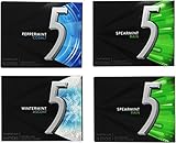 Wrigley's 5 Sugarfree Gum 15 Pack Mint Variety Box - 15 Packs of 15 Pieces (225 Pieces Total)