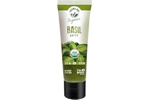 Aroma One Basil Puree Paste - Organic Herb Concentrate for Cooking, Seasoning & Sauces - Fresh Flavor Enhancer, Non-GMO, Gluten-Free, Vegan - Easy Squeeze Tube, Kitchen Must-Have - 80g (2-Pack)
