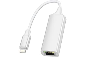 Rliwov MFi Certified Ethernet Adapter Compatible with Lightning to RJ45 Ethernet LAN Network Adapter for i-Phone14/ 13/12/11/