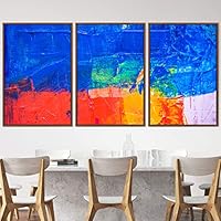 3 Piece Framed Canvas Wall Art Abstract Colorful Pictures Canvas Prints Home Artwork Decoration for Living Room,Bedroom - 16