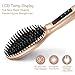 Bestidy Hair Straightener Brush,Ceramic Heating Straightening Irons Anti Scald,LCD Display- For Silky Hair (Gold)