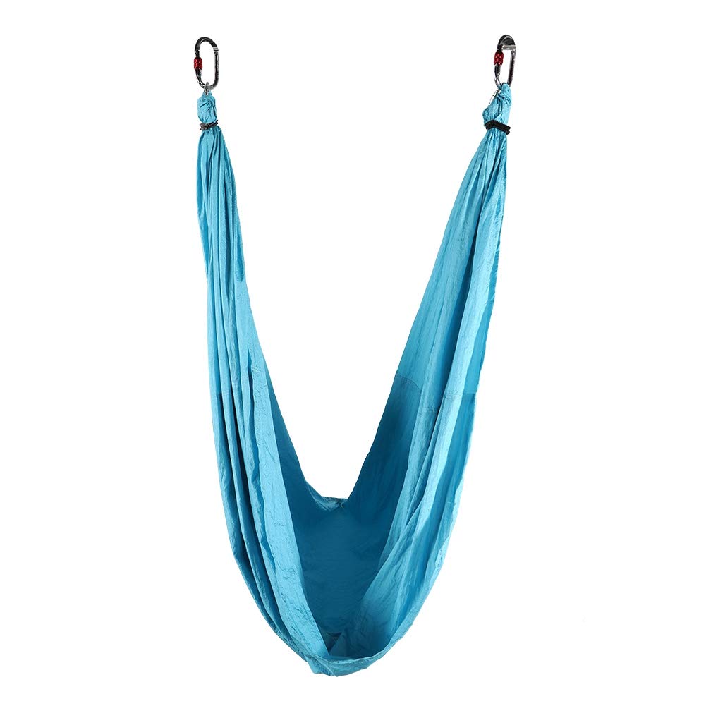 Anti Aerial Yoga Hammock, Highly Elastic, Breathable Material, Yoga Swing Sling for Body Lines and Physical Fitness (Sky Blue Complete Set with 2)