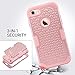 ULAK iPhone 7 Case, Bling Heavy Duty Protection Shockproof Soft Silicone + Hard PC Dual Layer Hybrid Impact Case for Apple iPhone 7 4.7 inch (2016) - Bling Rose Gold