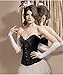 YAQKUOA Womens Corset Plus Size Sexy Lingerie Floral Lace Up Overbust Bustier Top black