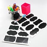 Cool-Shop® The BEST Large 40 Chalkboard Labels + Smooth Liquid Chalk Pen, to Decorate Your Pantry Storage & Office, LED Board, Contact Paper, Whiteboard, Blackboard | Chalk Stickers For Labeling