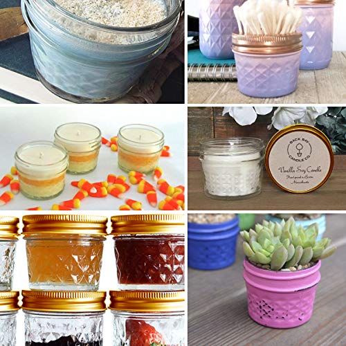 VERONES Mason Jars Canning Jars, 4 OZ Jelly Jars With Regular Lids and Bands, Ideal for Jam, Honey, Wedding Favors, Shower Favors, Baby Foods, DIY Magnetic Spice Jars, 40 PACK