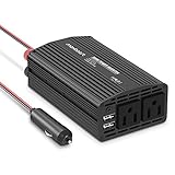 Maxboost 300W Power Inverter Dual 110V AC Outlet + 4.8A/24W + Two 2.4A USB Ports Car Charger [Aluminum Body] DC 12V to 110V AC + DC 5V USB Battery Charger for laptop,iPad,iPhone,Tablet,phone
