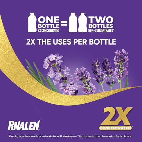 PINALEN 2X MAX AROMAS CONCENTRATED MULTIPURPOSE CLEANER – LAVENDER SOOTHE SCENT – 56 FL OZ – ALL PURPOSE CLEANER FOR KITCHEN, BATHROOM, FLOORS & OUTDOORS