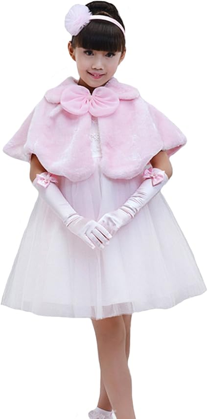 Amazon Tortor 1bacha Jp フェイクファーショール キッズ ボレロ 子供ドレス 女の子 結婚式 ポンチョ ストール フォーマル 1 14歳 ファッション パーティー 秋冬 暖かい 白色 赤 ピンク ネイビー L ピンク フォーマル 通販