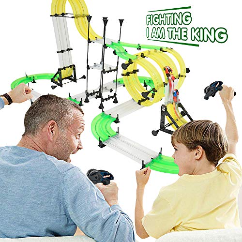 SOMKTN Racing Track Car Toys - 171PCS 1180CM Double RC Car Race Track Set, High Speed Rail Car Track Set Slot Car with 3D Track, 2 RC Cars& 2 Controllers DIY Assembly Toys for Kids on Party Game - Thumbnail 5