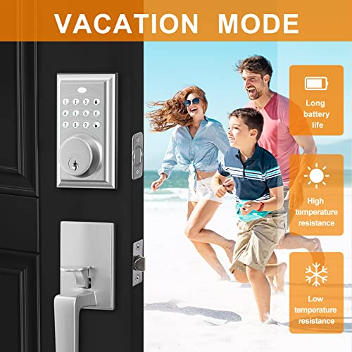 Natsukage Electronic Keypad Deadbolt, Keyless Entry Door Lock with