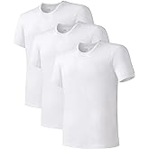 DAVID ARCHY Men's Moisture-Wicking Crewneck Undershirt 3 or 5 Pack