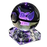 S-SO K9 Crystal ball 3D Pokemon Eevee Elf Night Bedroom LED desk table RGB 7 color changing Light lamp